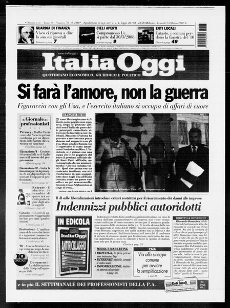 Italia oggi : quotidiano di economia finanza e politica